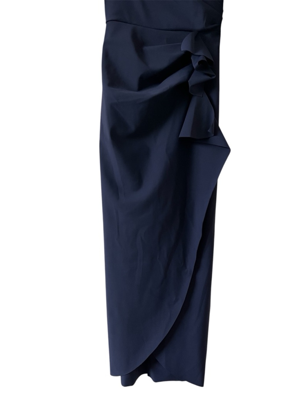 Alex Evenings Faux Wrap Cascade Ruffle Jersey Gown Navy Blue NWT Size 6 - Picture 7 of 16